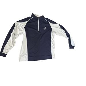 FootJoy Men's XL Navy Blue and Gray Quarter Zip Pinehurst Country Club Jacket